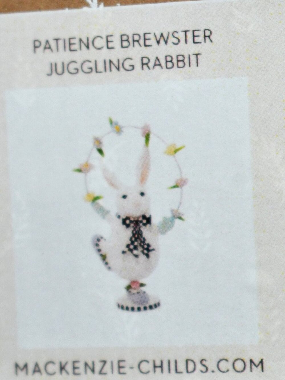Mackenzie Childs Patience Brewster Juggling Rabbit #08-41201 NWT